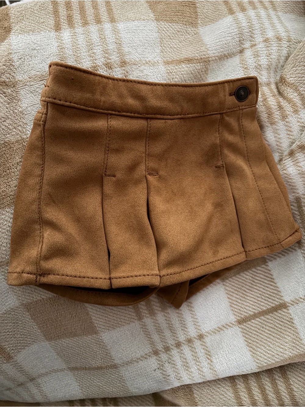 wonder nation Camel Brown Pleated Kids Skort